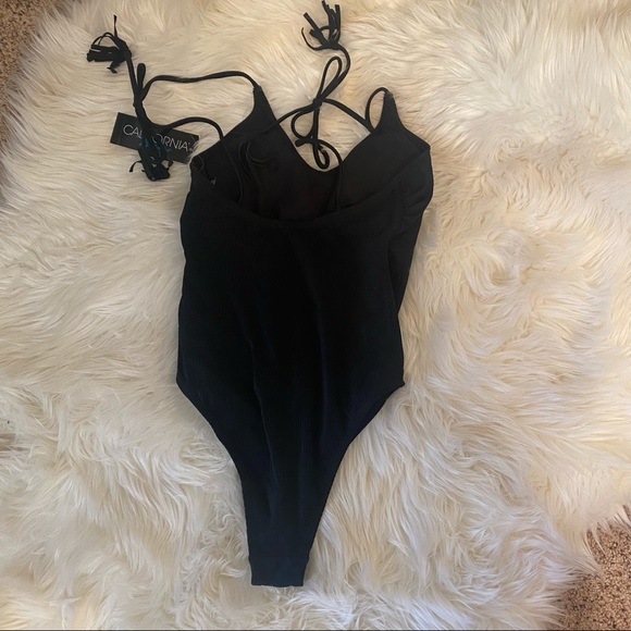 Ribbed tie high cut one piece - Picture 3 of 4